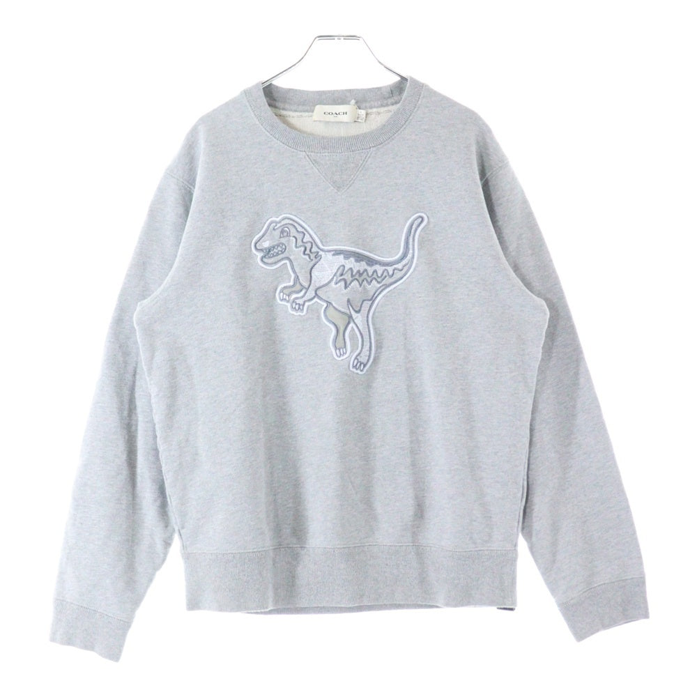 COACH(コーチ) Sweatshirt ロゴ刺繍 クルーネックスウェットトレーナー グレー