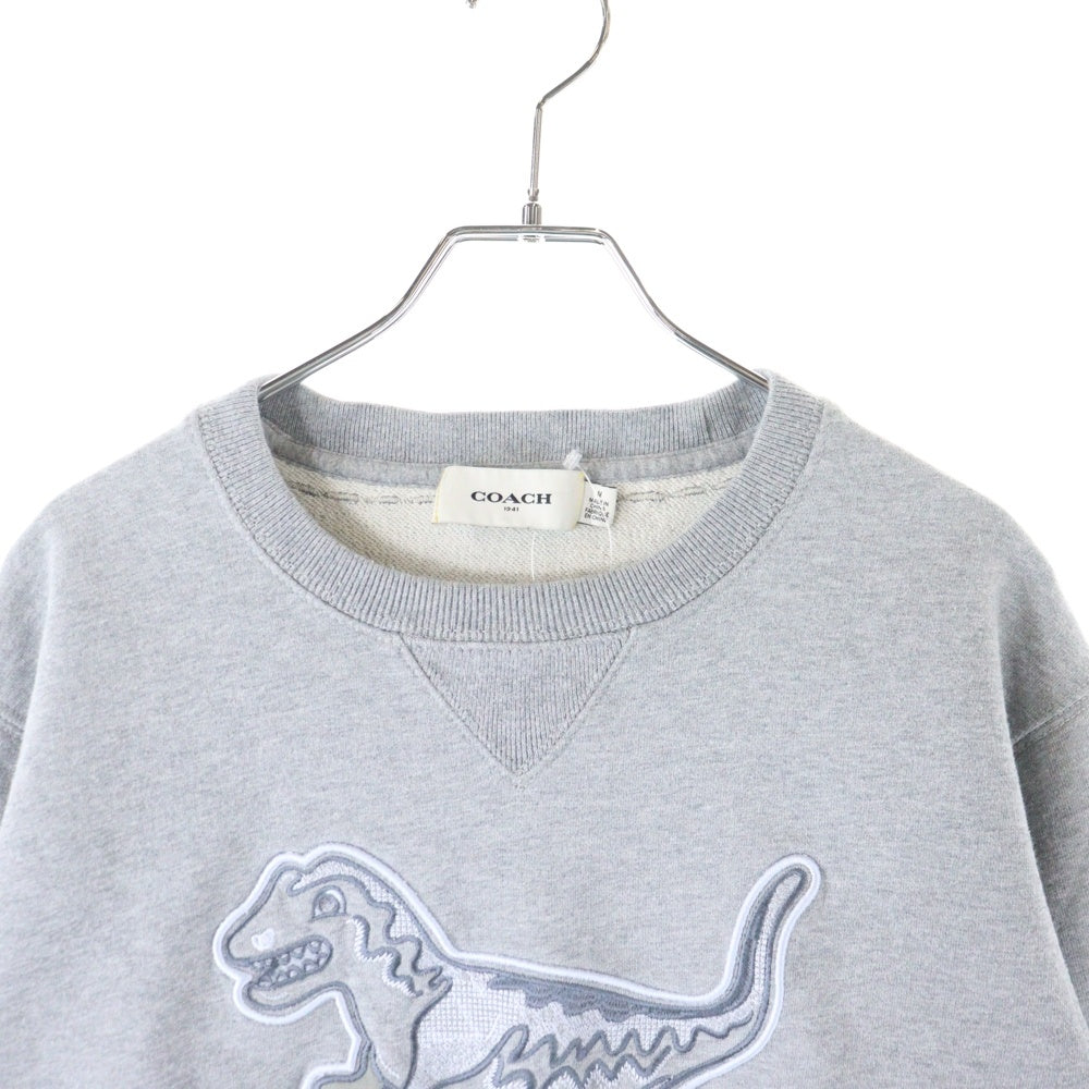 COACH(コーチ) Sweatshirt ロゴ刺繍 クルーネックスウェットトレーナー グレー