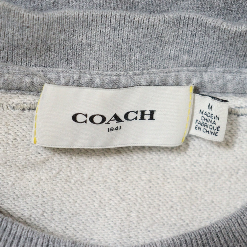 COACH(コーチ) Sweatshirt ロゴ刺繍 クルーネックスウェットトレーナー グレー