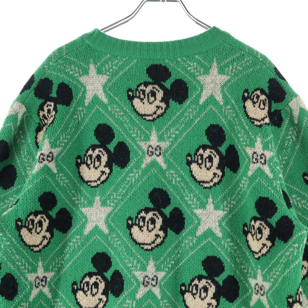 GUCCI(グッチ) ×Disney Mickey Mouse Pattern Crewneck Knitted Sweater ディズニー クルーネックウールニットセーター グリーン 601563 XKA57