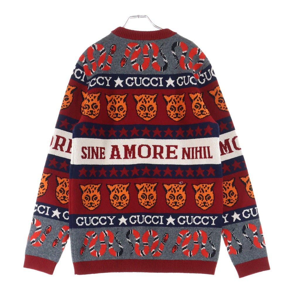GUCCI(グッチ) 19SS Knit Sweater クルーネックニットセーター レッド 545749 XKADO