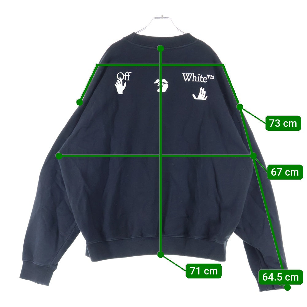 OFF-WHITE(オフホワイト) Sweatshirt オーバーサイズ クルーネックスウェットトレーナー ブラック OMBA054C99FLE001