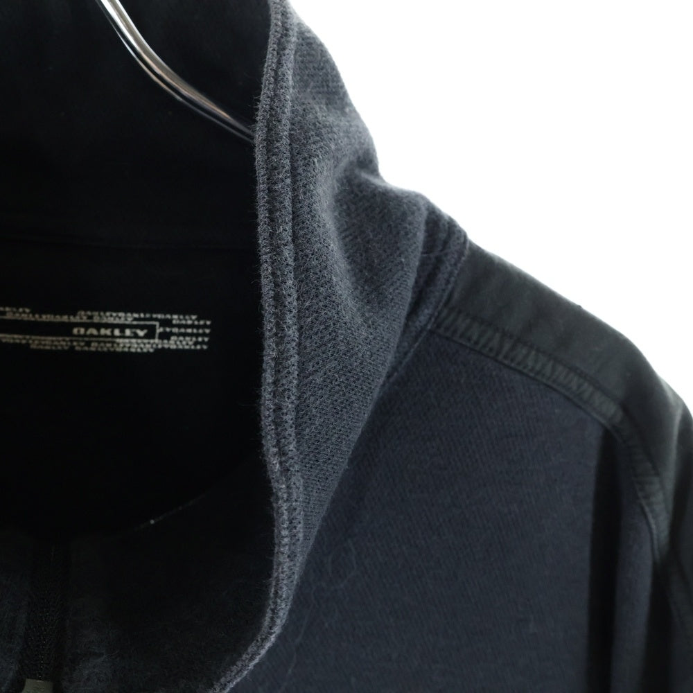OAKLEY(オークリー) GOLF SHIRT ハーフジップ ロゴ刺繍ポロシャツ ブラック
