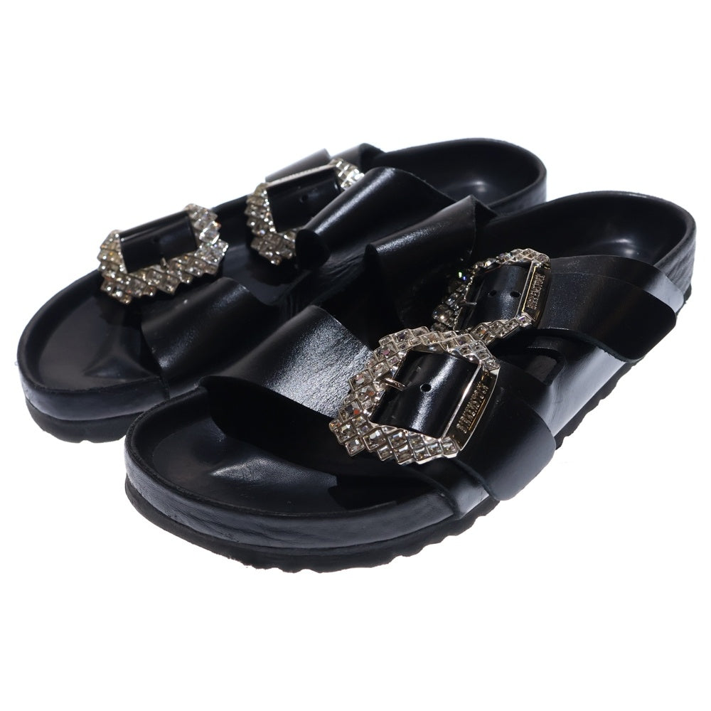 BIRKENSTOCK(ビルケンシュトック) Manolo Blahnik Arizona Crystal Buckle マノロブラニク クリスタルバックルサンダル ブラック レディース