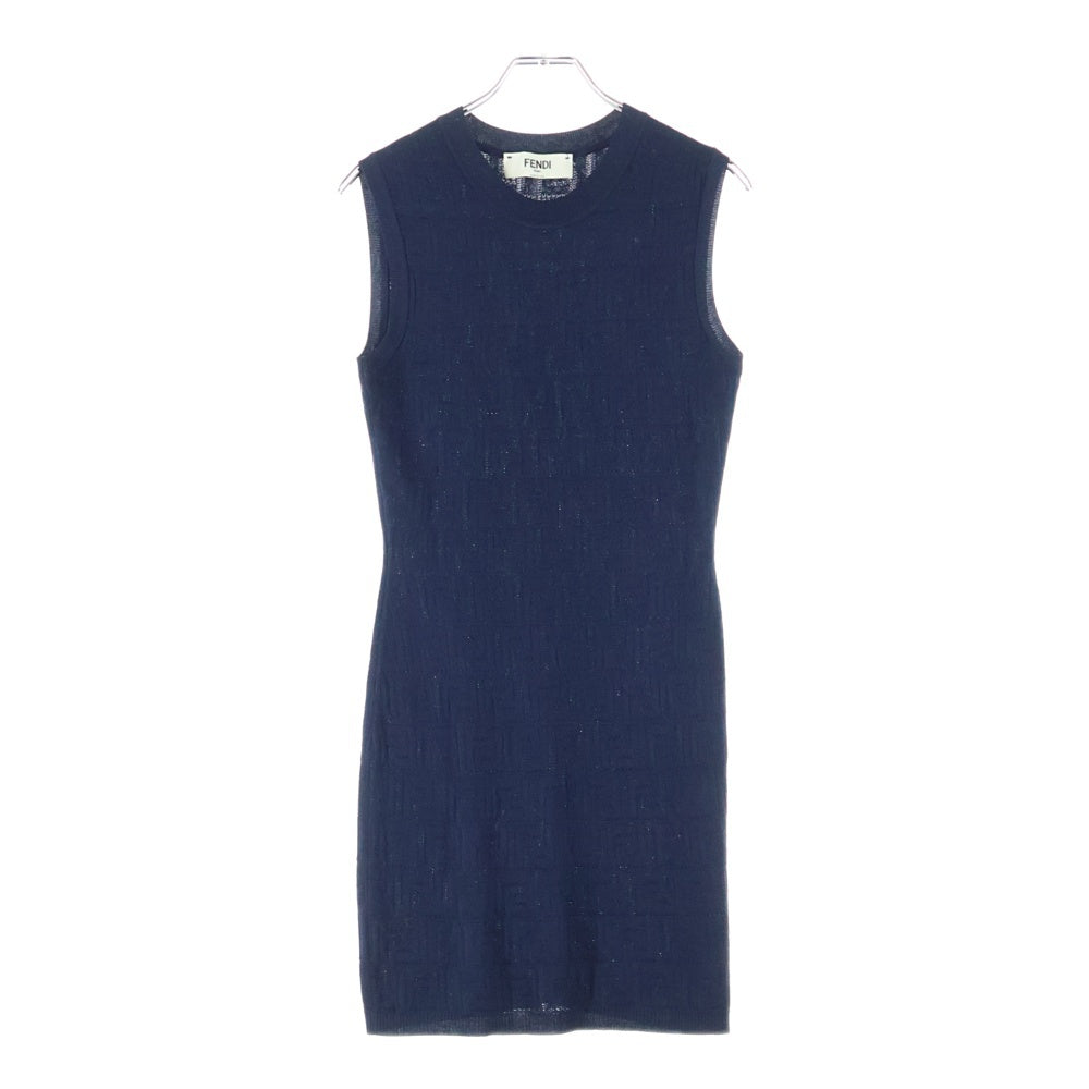 FENDI(フェンディ) FF Logo Knit Shirt FFロゴ ニットワンピース レディース ネイビー FZDA93 ABWQ