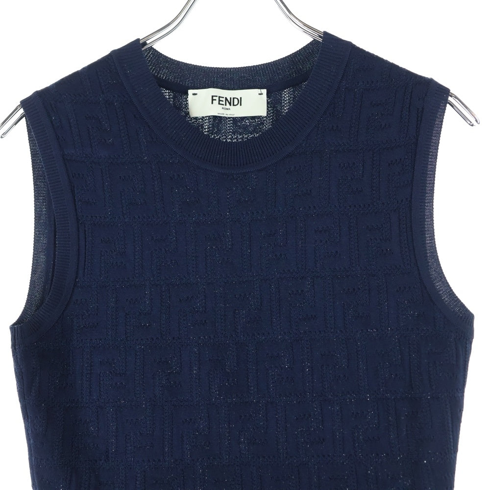 FENDI(フェンディ) FF Logo Knit Shirt FFロゴ ニットワンピース レディース ネイビー FZDA93 ABWQ