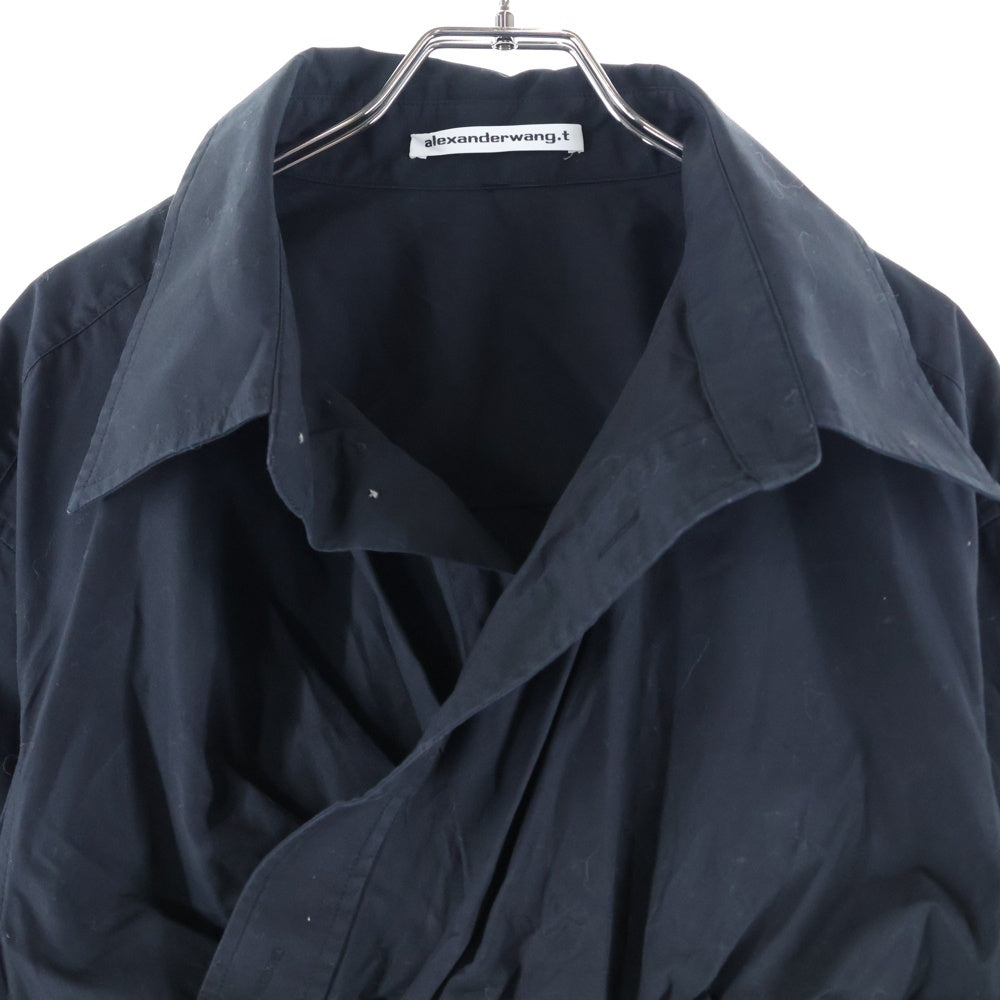 ALEXANDER WANG(アレキサンダーワン) Cross Front Shirt Dress 長袖シャツドレス レディース ブラック 4WC2226175