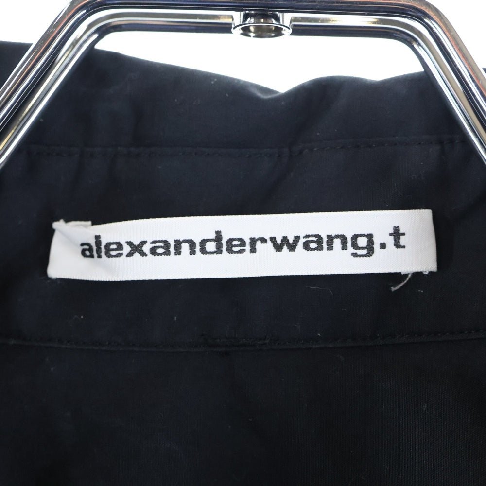 ALEXANDER WANG(アレキサンダーワン) Cross Front Shirt Dress 長袖シャツドレス レディース ブラック 4WC2226175