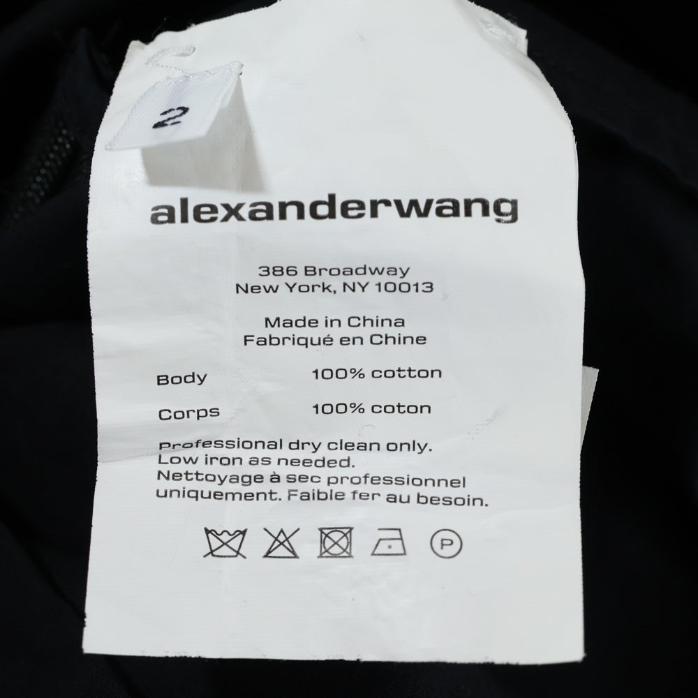 ALEXANDER WANG(アレキサンダーワン) Cross Front Shirt Dress 長袖シャツドレス レディース ブラック 4WC2226175