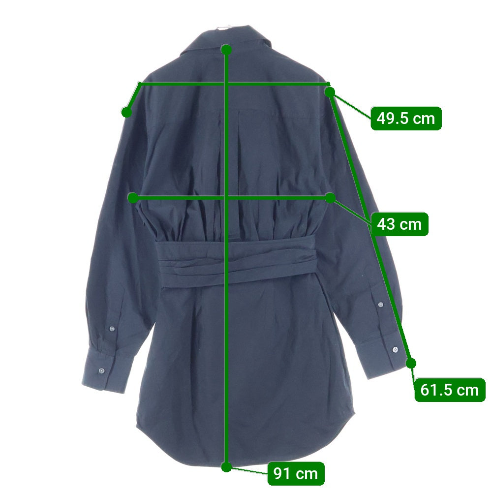 ALEXANDER WANG(アレキサンダーワン) Cross Front Shirt Dress 長袖シャツドレス レディース ブラック 4WC2226175