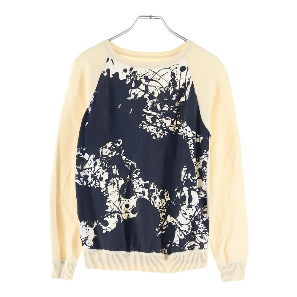 HERMES(エルメス) Wool Knit Sweater シルク切替 ウールニットセーター アイボリー