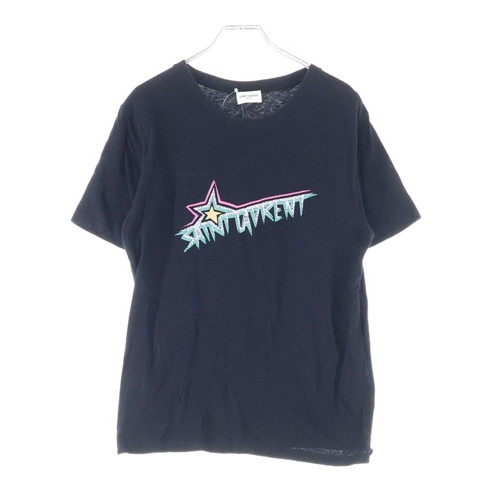 SAINT LAURENT PARIS(サンローランパリ) Logo T-Shirt ロゴプリント 半袖Tシャツ ブラック 579020 YBJM2