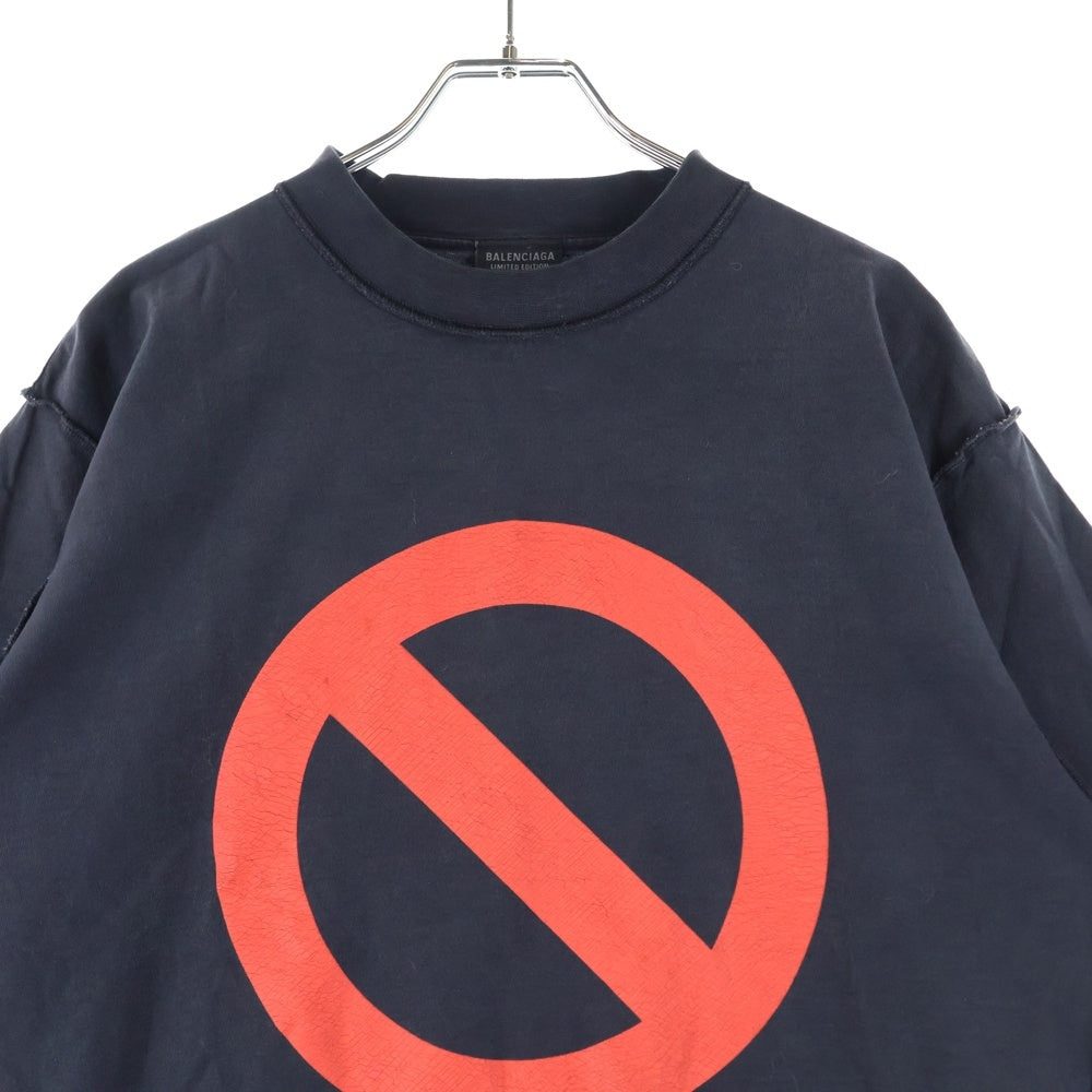 BALENCIAGA(バレンシアガ) BFRND Series In Side Out T-Shirt ダメージ加工 半袖Tシャツ ブラック 790363 TQVG8