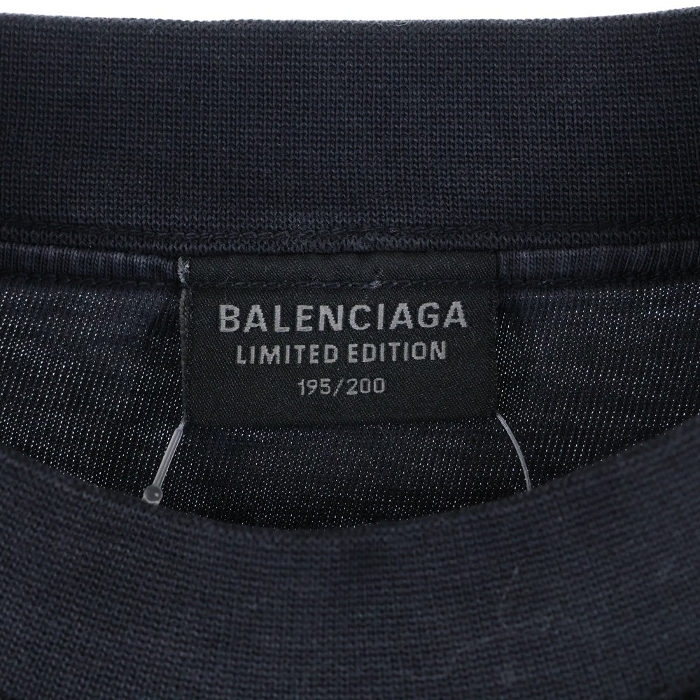 BALENCIAGA(バレンシアガ) BFRND Series In Side Out T-Shirt ダメージ加工 半袖Tシャツ ブラック 790363 TQVG8