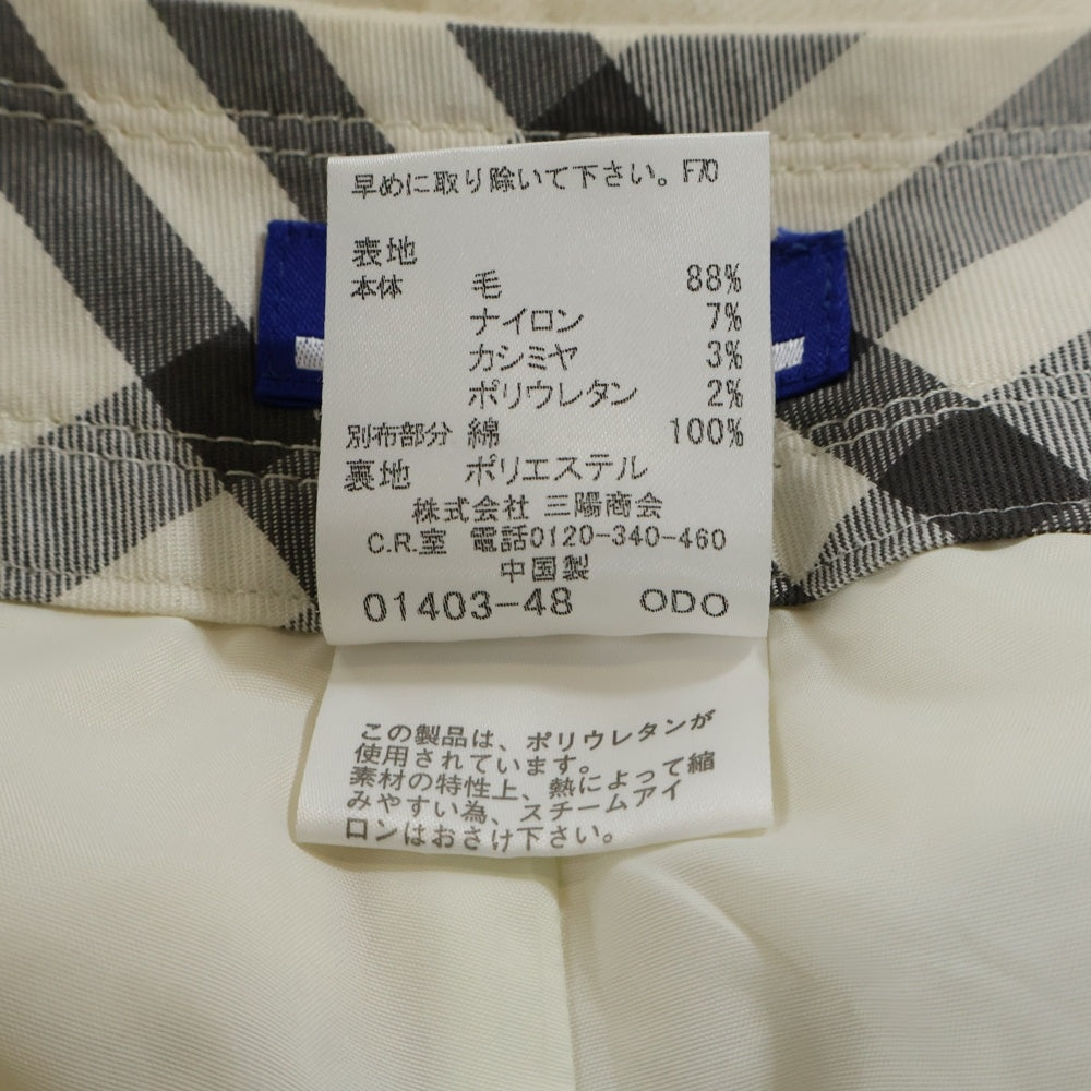 BURBERRY BLUE LABEL(バーバリーブルーレーベル) Skirt カシミヤ混 スカート レディース アイボリー FQF68-679-02