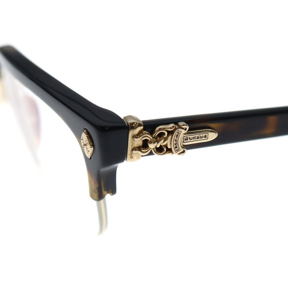CHROME HEARTS(クロムハーツ) EVAGILIST DT/GP ダガーテンプル ウェリントン アイウェア サングラス 眼鏡 ブラウン/ゴールド