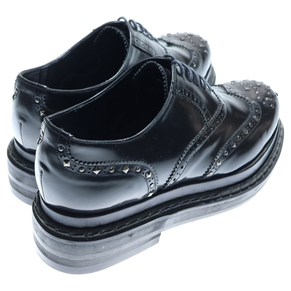 MIHARA YASUHIRO(ミハラヤスヒロ) スタッズ装飾 レースアップドレスシューズ ブラック