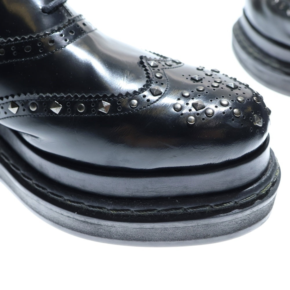 MIHARA YASUHIRO(ミハラヤスヒロ) スタッズ装飾 レースアップドレスシューズ ブラック