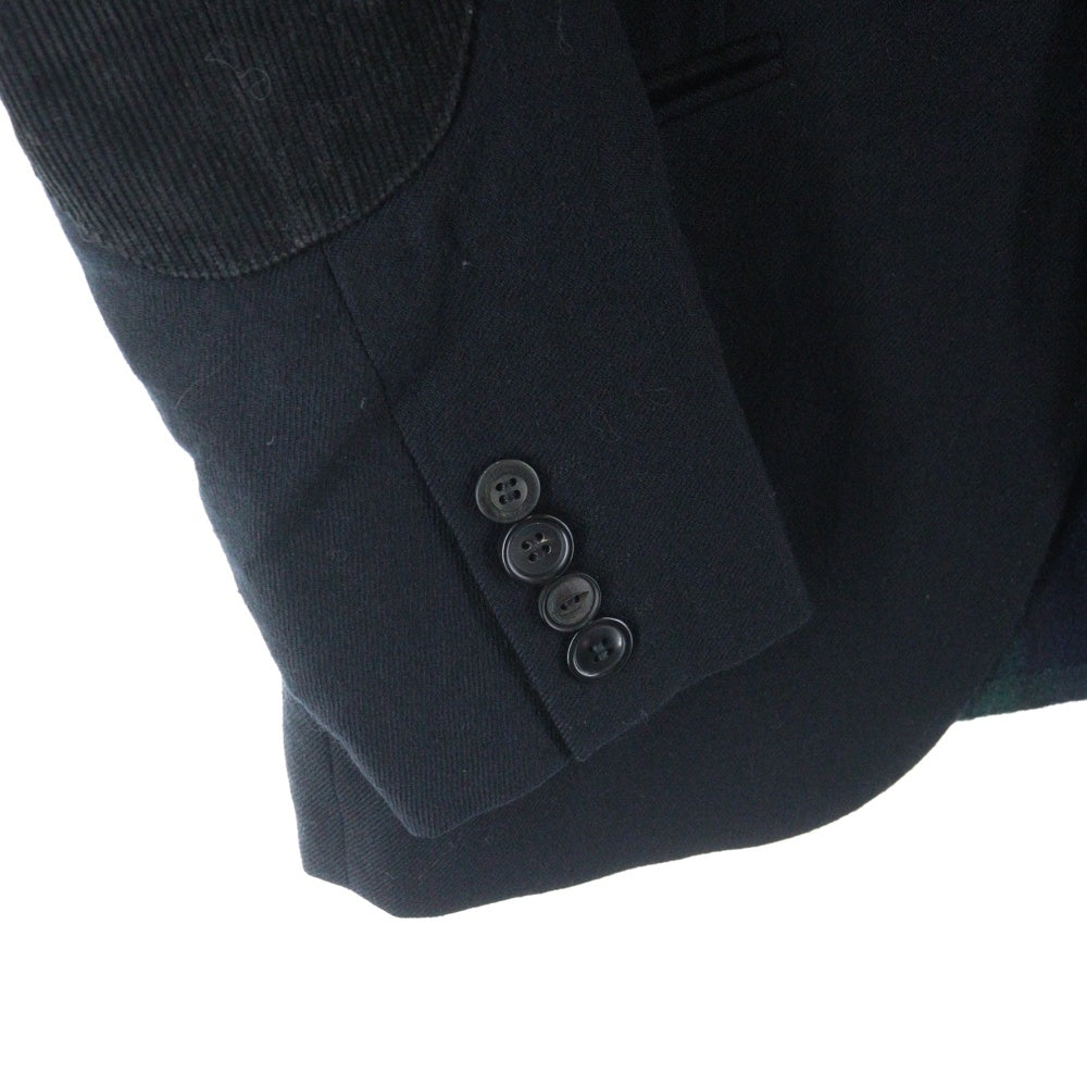 JUNYA WATANABE COMME des GARCONS(ジュンヤワタナベ コムデギャルソン) エルボーパッチ バックニット切り替え 裏地カモ テーラードジャケット ブラック/グリーン