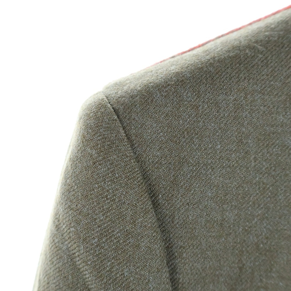 JUNYA WATANABE COMME des GARCONS(ジュンヤワタナベ コムデギャルソン) エルボーパッチ バックニット切り替え 裏地カモ テーラードジャケット ブラウン/レッド