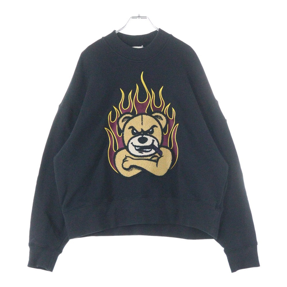 MONCLER(モンクレール) ×Palm Angels Bear Motif Sweatshirt ×パームエンジェルス ベアーワッペン クルーネックスウェットトレーナー ブラック H209L8G00009
