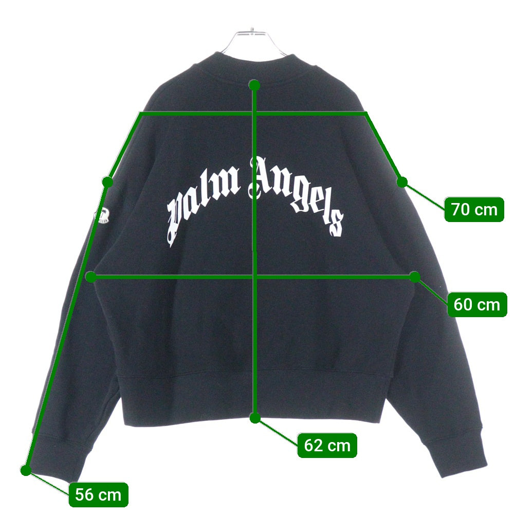 MONCLER(モンクレール) ×Palm Angels Bear Motif Sweatshirt ×パームエンジェルス ベアーワッペン クルーネックスウェットトレーナー ブラック H209L8G00009