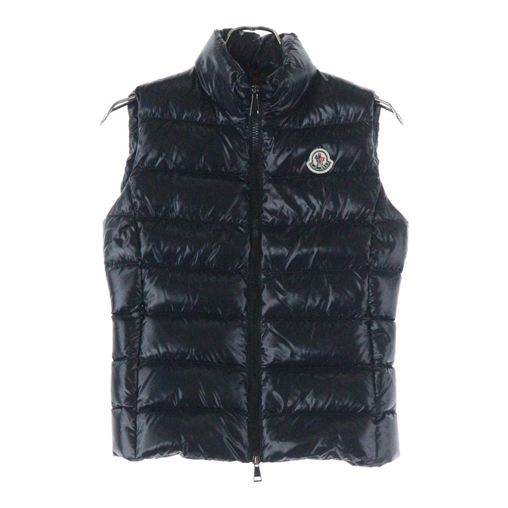 MONCLER(モンクレール) 21AW GHANY ガーニー ワッペンロゴ ジップアップ ダウンベスト ブラック レディース G20931A52500