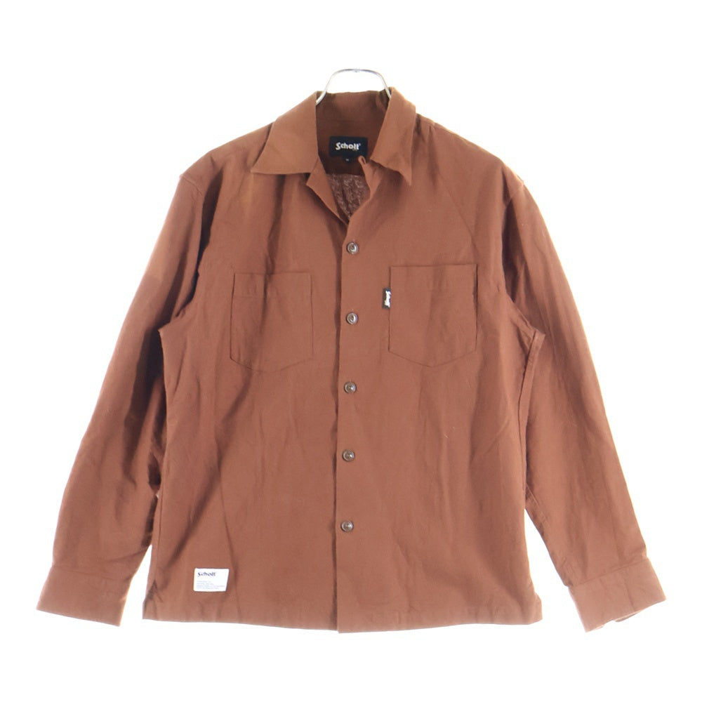 SCHOTT(ショット) LS NEL SHIRT PLAIN 長袖ネルシャツ ブラウン