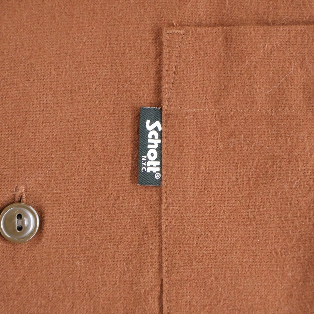 SCHOTT(ショット) LS NEL SHIRT PLAIN 長袖ネルシャツ ブラウン