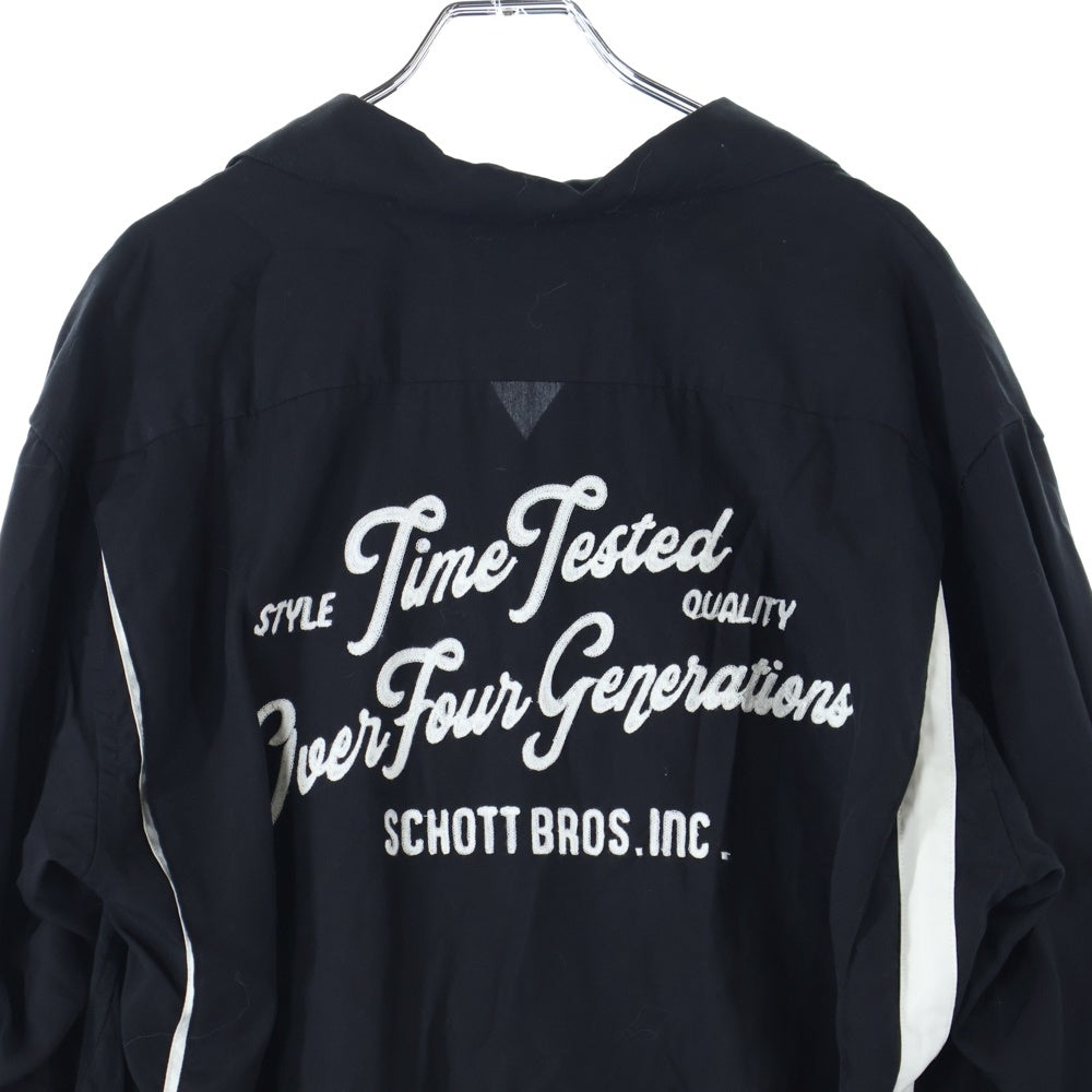 SCHOTT(ショット) BOWLING SHIRT ボウリングシャツ 長袖シャツ ブラック