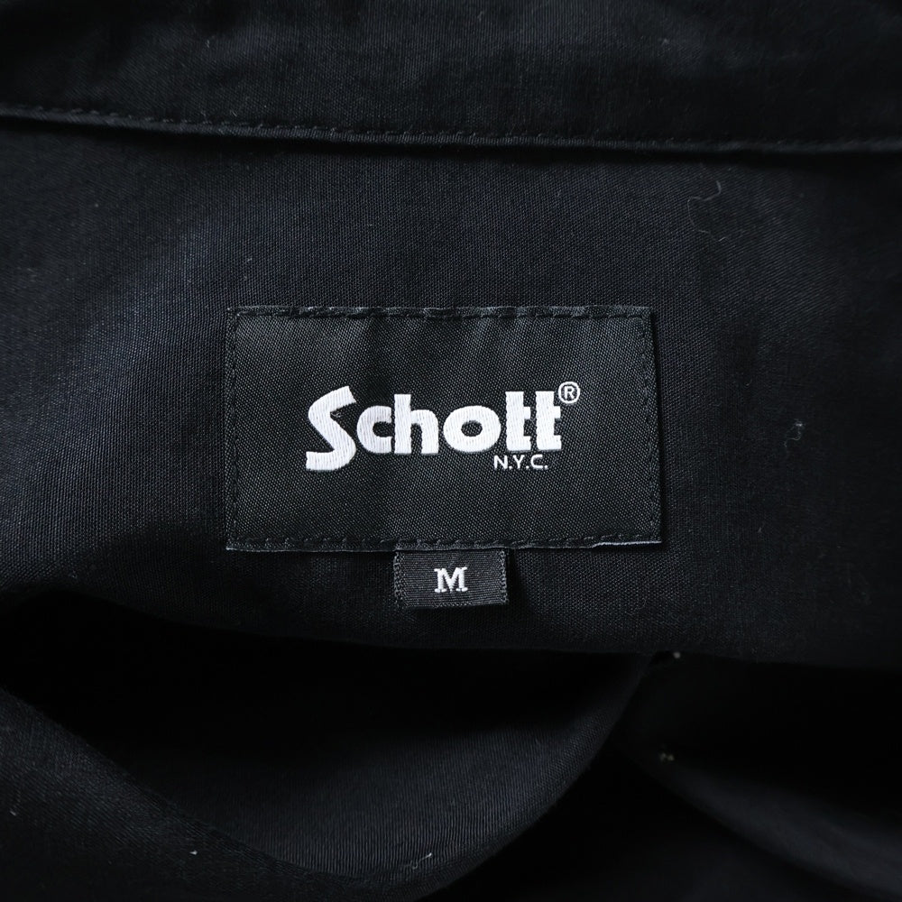 SCHOTT(ショット) BOWLING SHIRT ボウリングシャツ 長袖シャツ ブラック