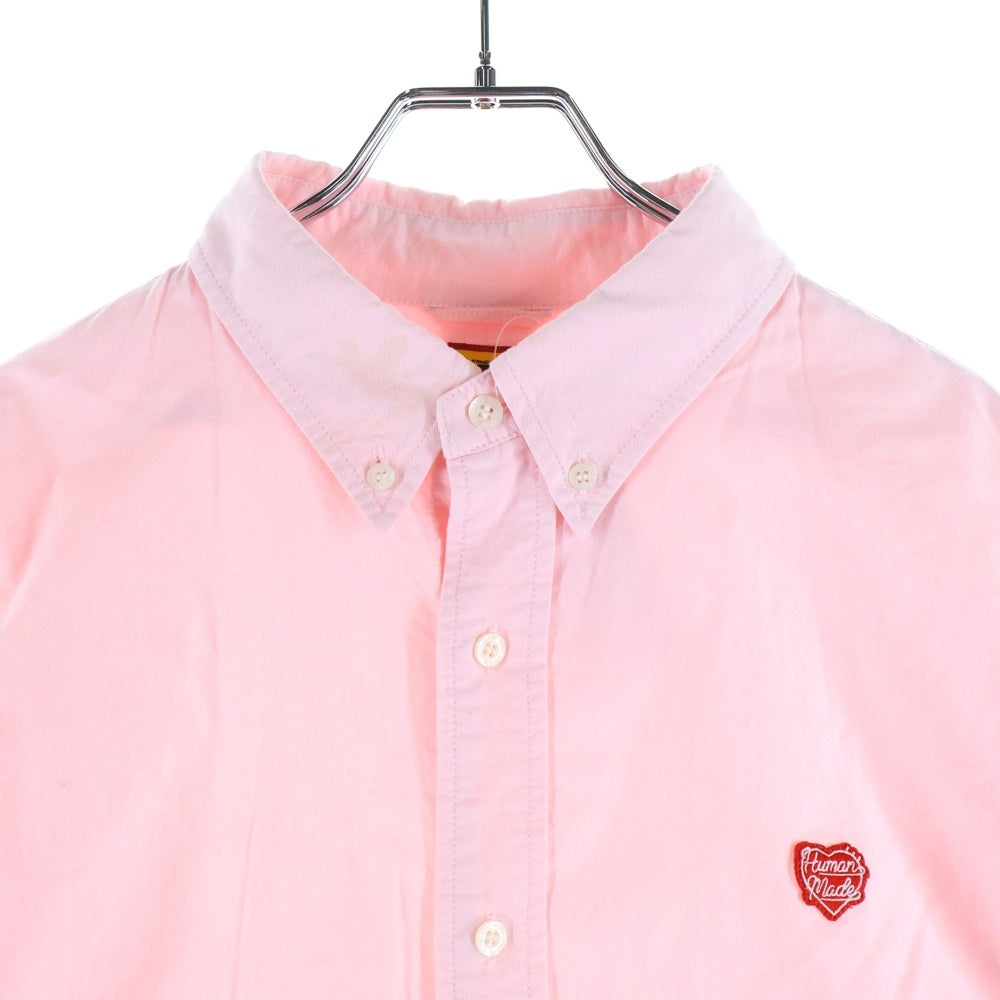 HUMAN MADE(ヒューマンメイド) OXFORD BD L/S SHIRT ハートロゴ刺繍 長袖シャツ ピンク