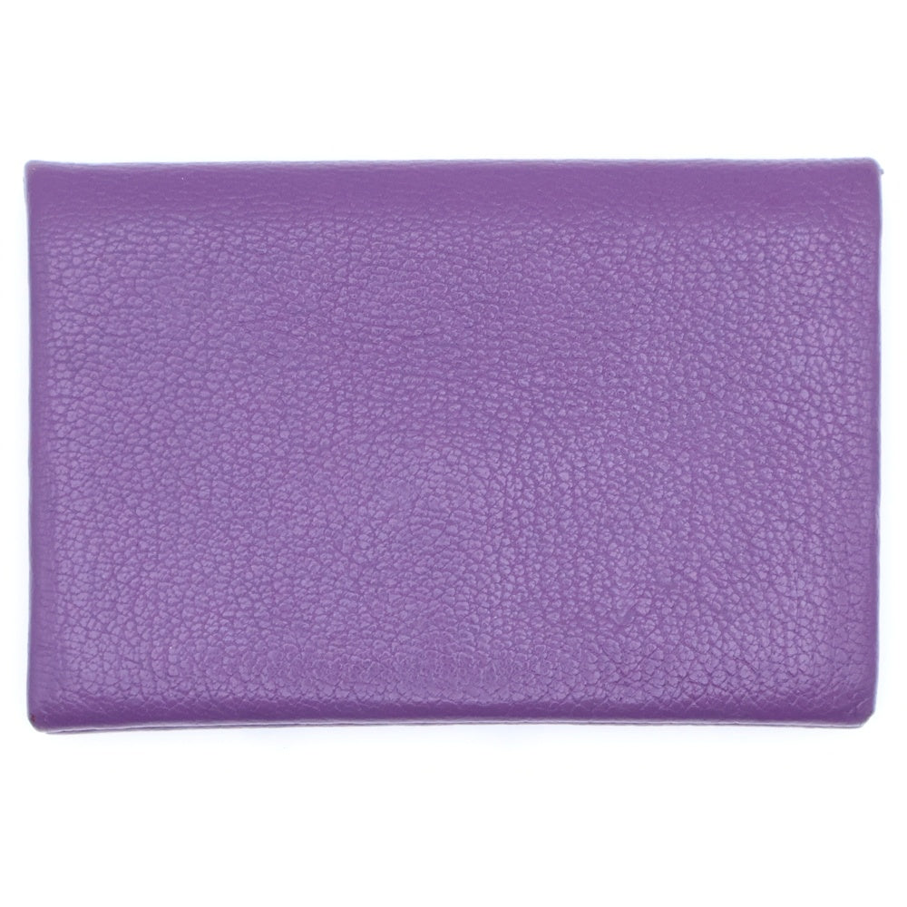HERMES(エルメス) カルヴィデュオ レザーカードケース コインケース 名刺入れ パープル □K刻印