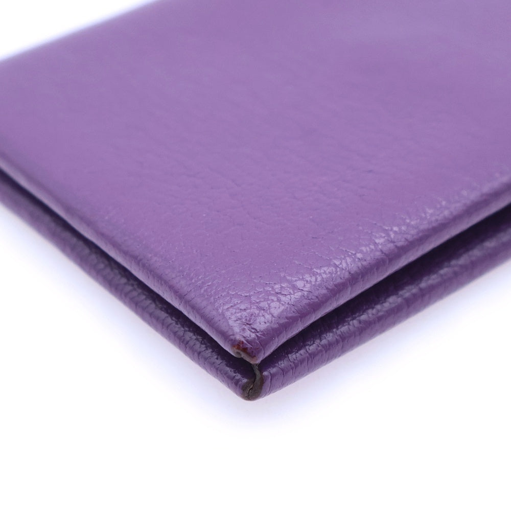 HERMES(エルメス) カルヴィデュオ レザーカードケース コインケース 名刺入れ パープル □K刻印