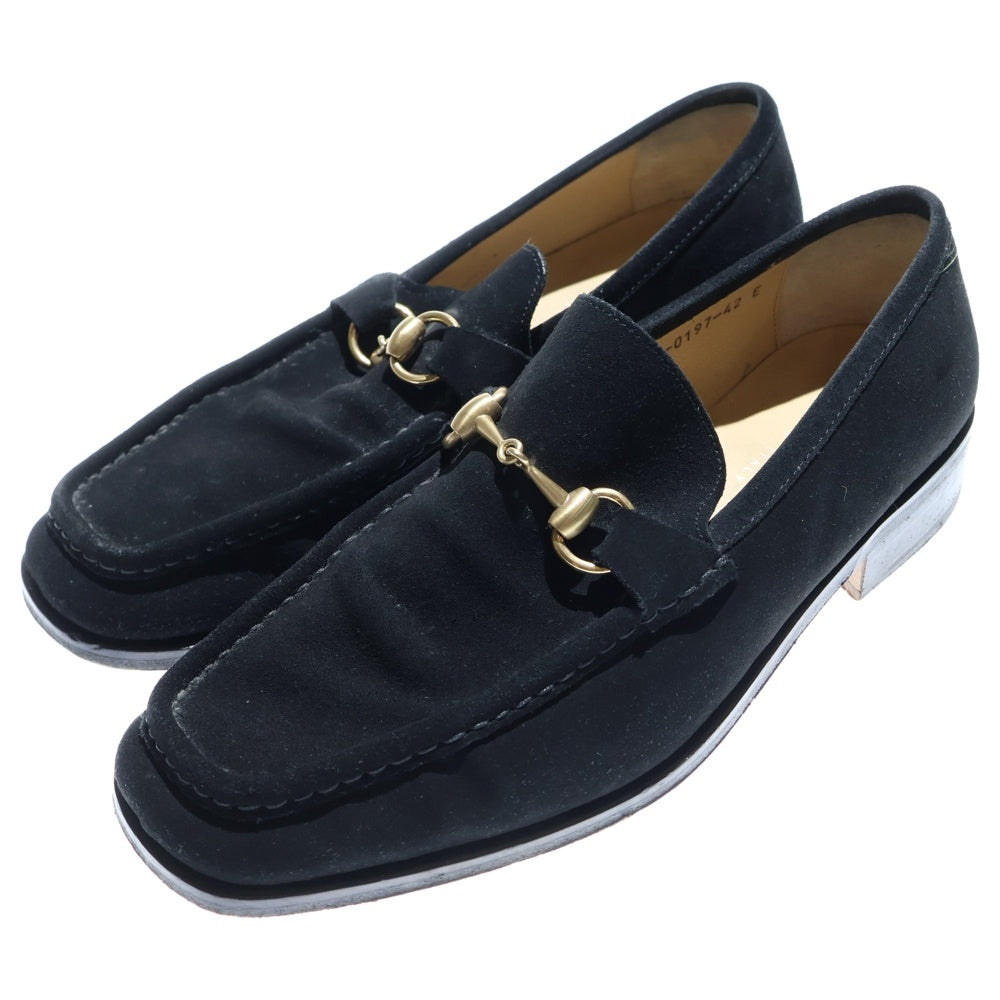 GUCCI(グッチ) Horsebit ホースビット スクエアトゥ スウェードローカットスニーカー ブラック