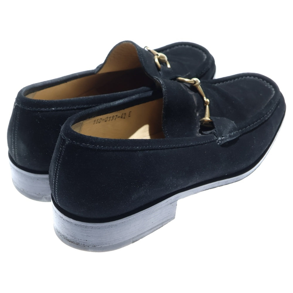 GUCCI(グッチ) Horsebit ホースビット スクエアトゥ スウェードローカットスニーカー ブラック