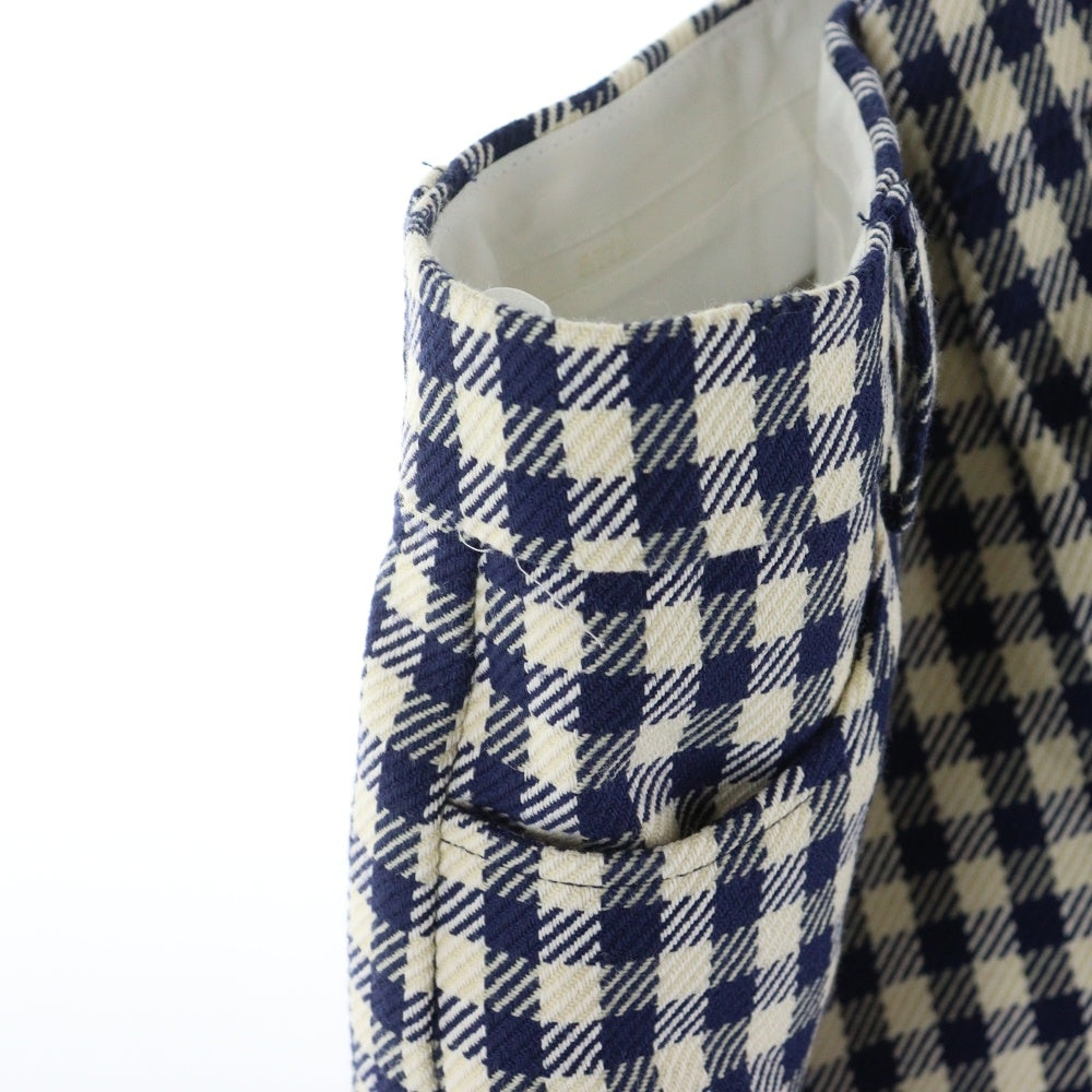 ami paris(アミパリス) ウール混 コットンストレート チェック スラックスパンツ ベージュ/ブラック レディース FTR021.CO0018