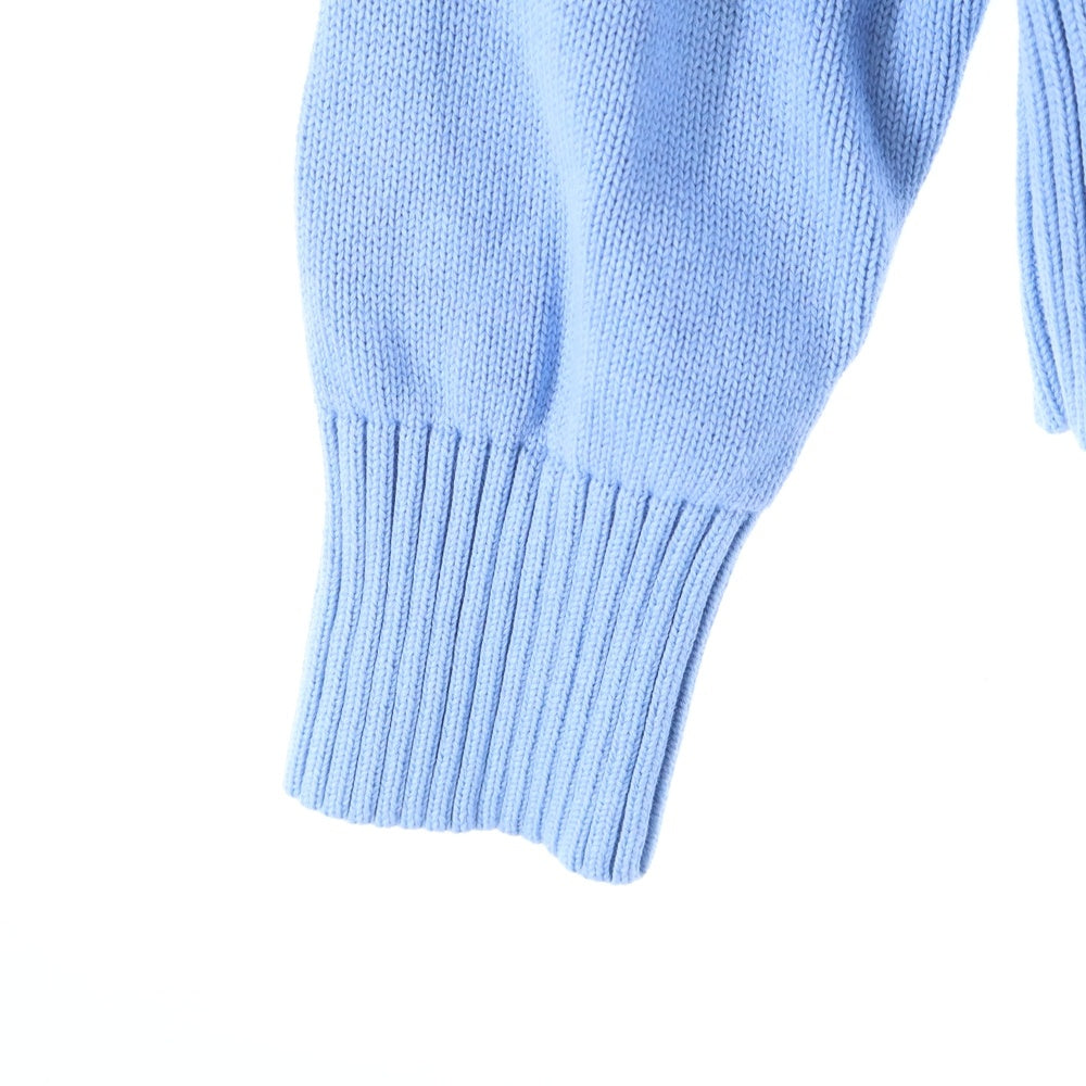 ami paris(アミパリス) ロゴ刺繍 クルーネックニットセーター ブルー UKS008.016