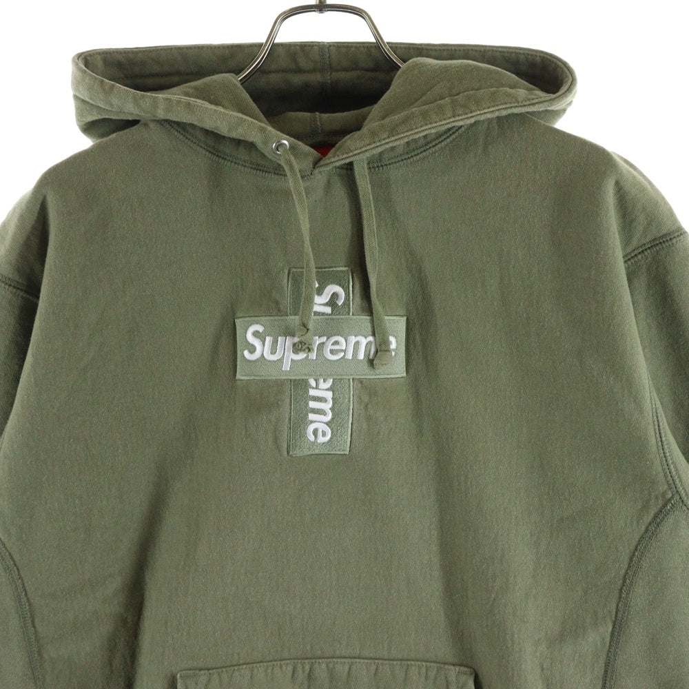 SUPREME(シュプリーム) 20AW Cross Box Logo Hooded Sweatshirt プルオーバースウェットパーカー フーディー カーキ