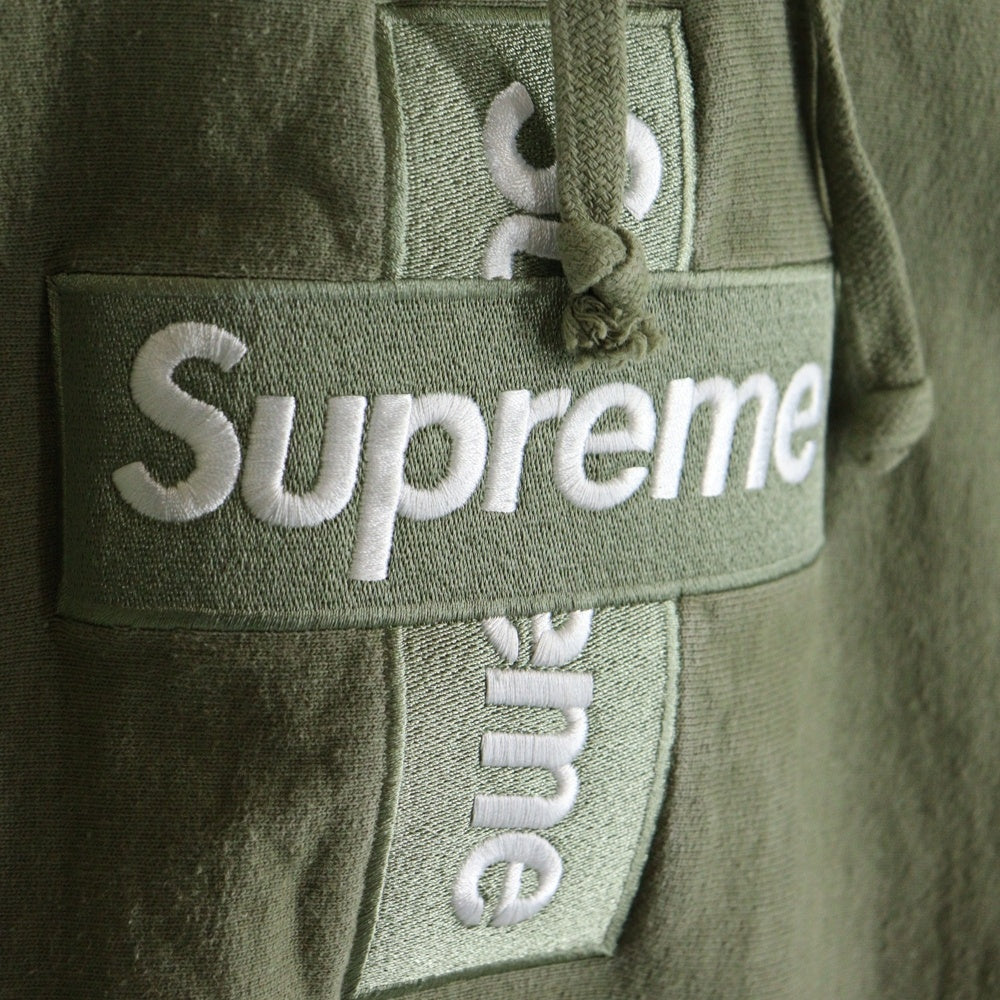 SUPREME(シュプリーム) 20AW Cross Box Logo Hooded Sweatshirt プルオーバースウェットパーカー フーディー カーキ