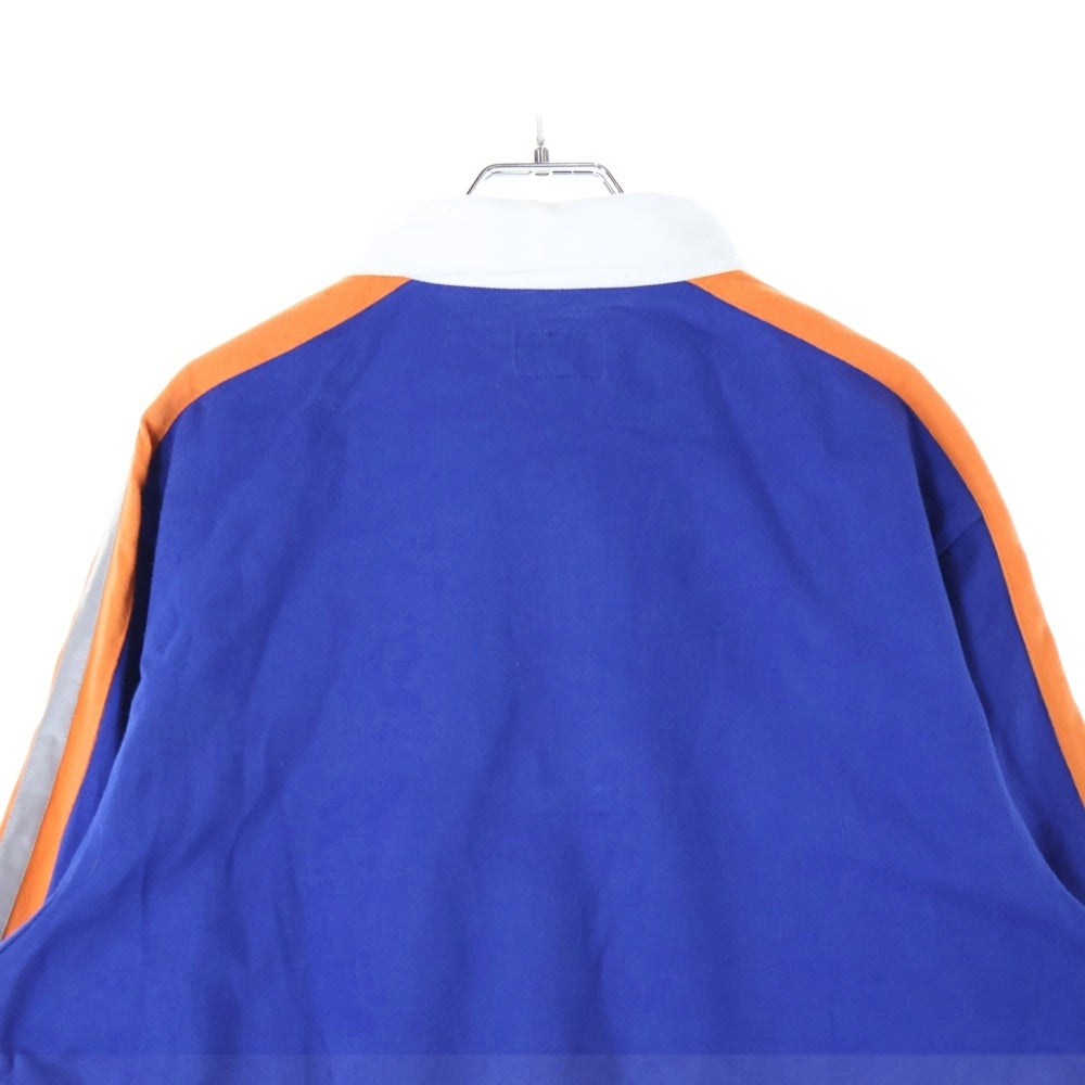 SUPREME(シュプリーム) 18SS Reflective Sleeve Stripe Rugby リフレクティブ ストライプ ラグビーシャツ 長袖シャツ ブルー