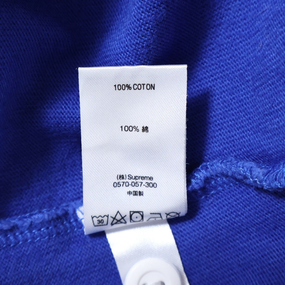 SUPREME(シュプリーム) 18SS Reflective Sleeve Stripe Rugby リフレクティブ ストライプ ラグビーシャツ 長袖シャツ ブルー