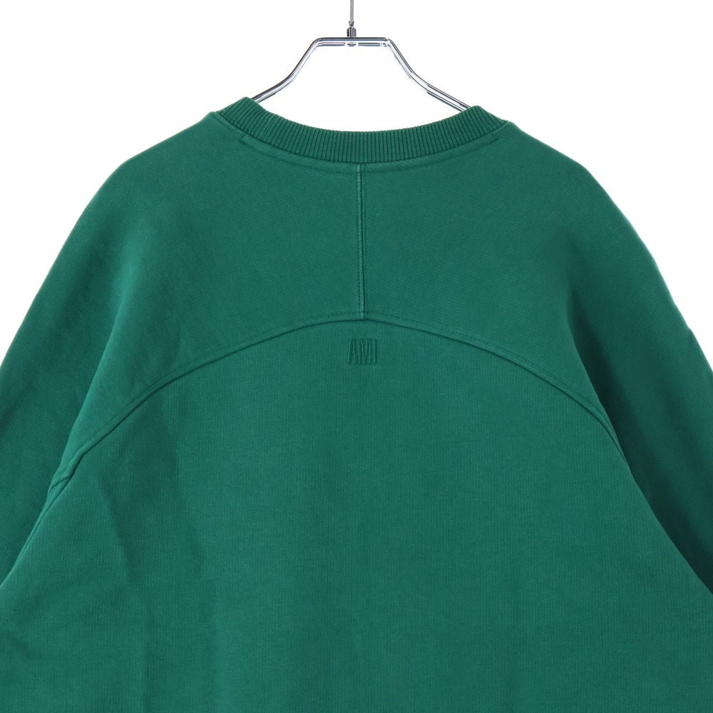 AMI Alexandre Mattiussi(アミアレクサンドルマテュッシ) Sweatshirt ハートロゴ刺繍 クルーネックスウェットトレーナー グリーン A21FJ028.747