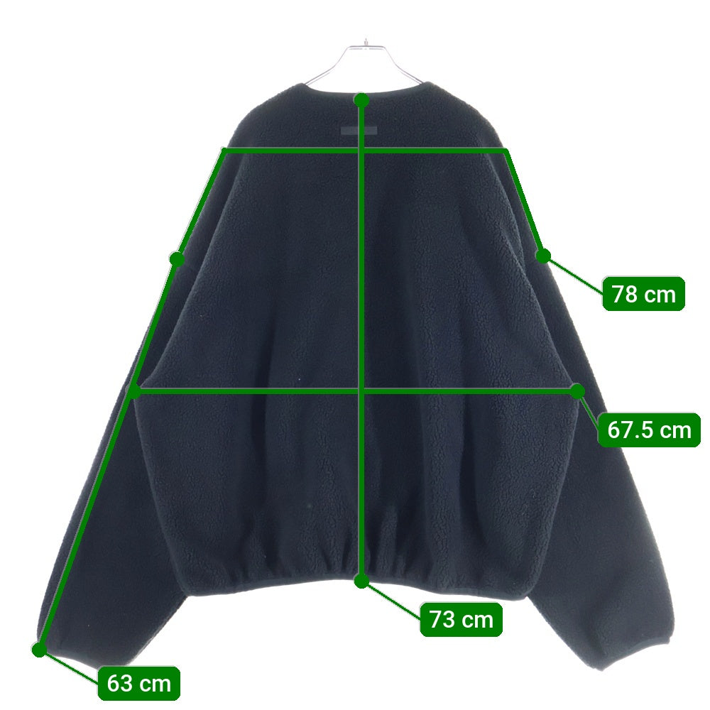 FEAR OF GOD ESSENTIALS(フィアオブゴッド エッセンシャルズ) FLEECE SWEATER ラバーロゴ ボアフリース クルーネックニットセーター ブラック