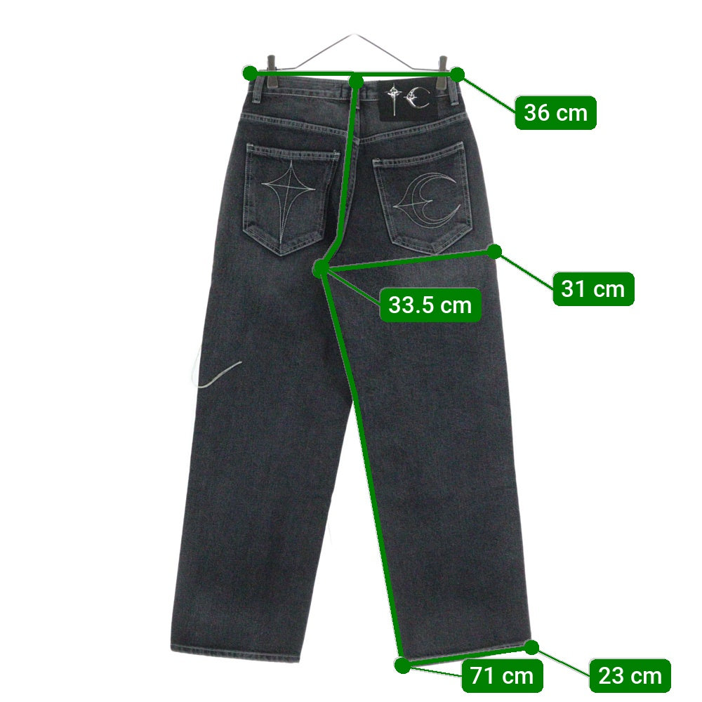 THUG CLUB(サグクラブ) 24SS TRIBAL TREE DENIM PANTS トライバルツリー デニムパンツ グレー TC24PT0502