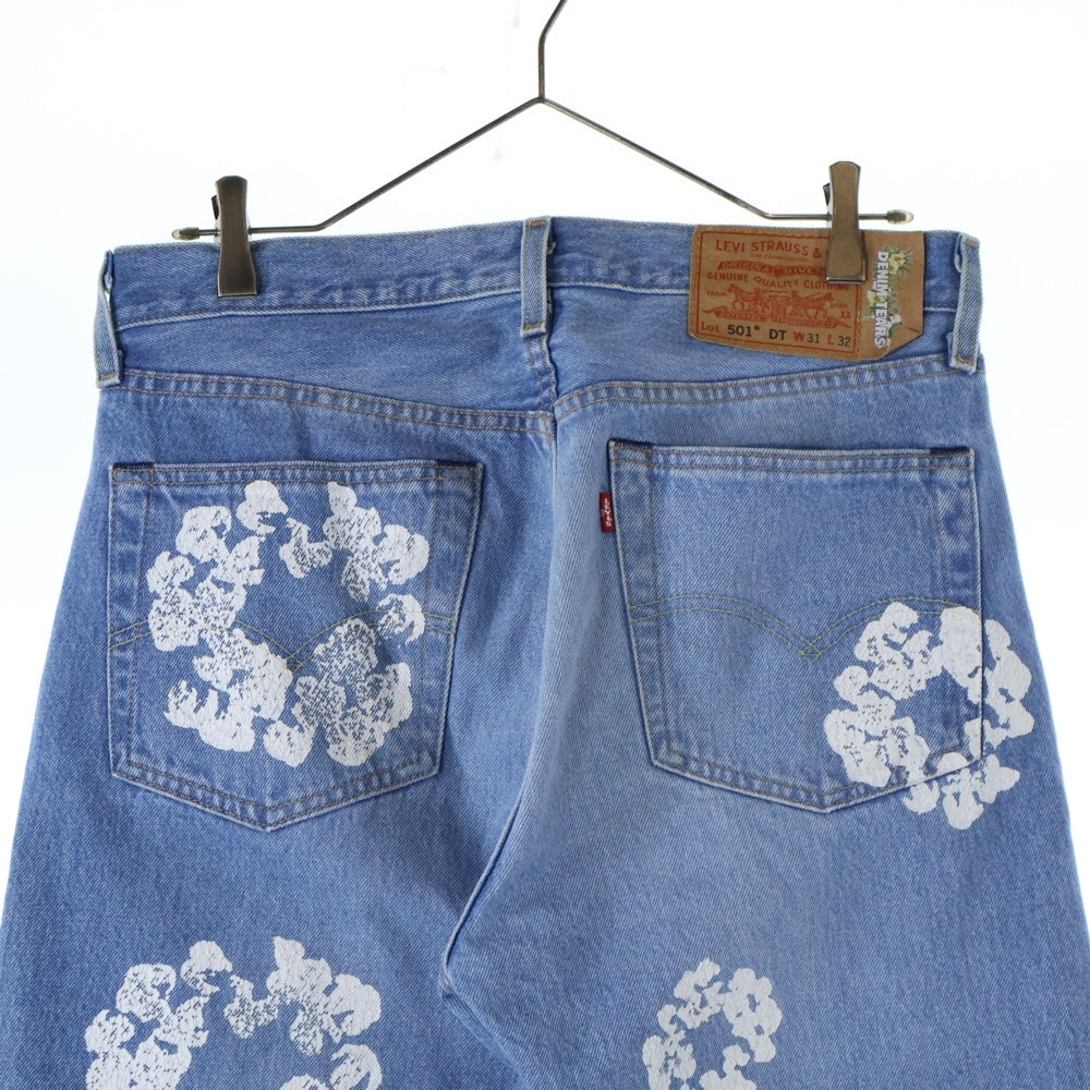 DENIM TEARS(デニムティアーズ) ×Levi's 501 Denim Pants リーバイス 花柄デニムパンツ ジーンズ インディゴ PC9-A1592-0001