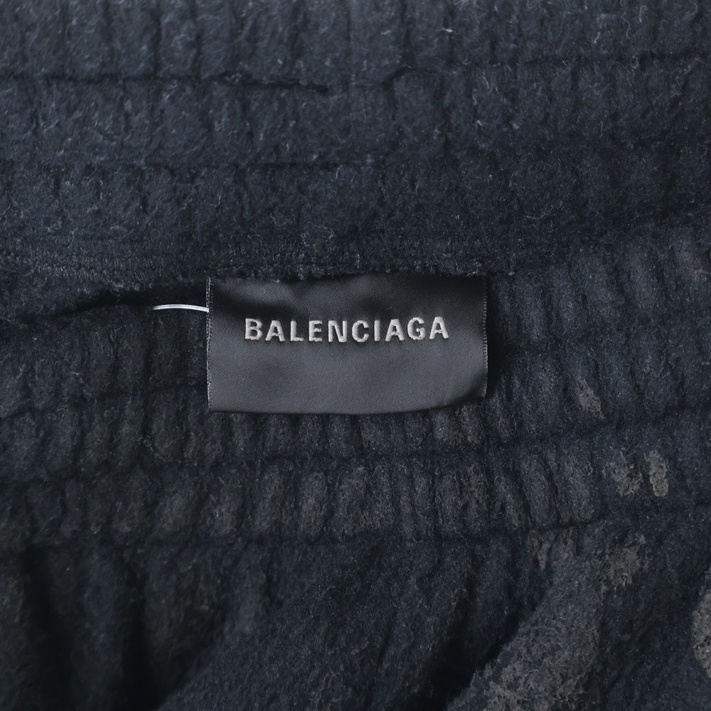 BALENCIAGA(バレンシアガ) 23AW ダーティー加工フリースロングパンツ フルレングスフリーススウェットパンツ ブラック 744513 TJQ32