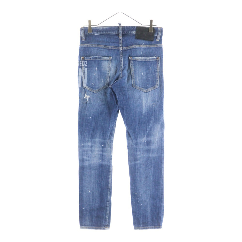 DSQUARED2(ディースクエアード) 21SS Skater Jean Icon ダメージ加工 スキニーデニムパンツ インディゴ S79LA0023 S30342
