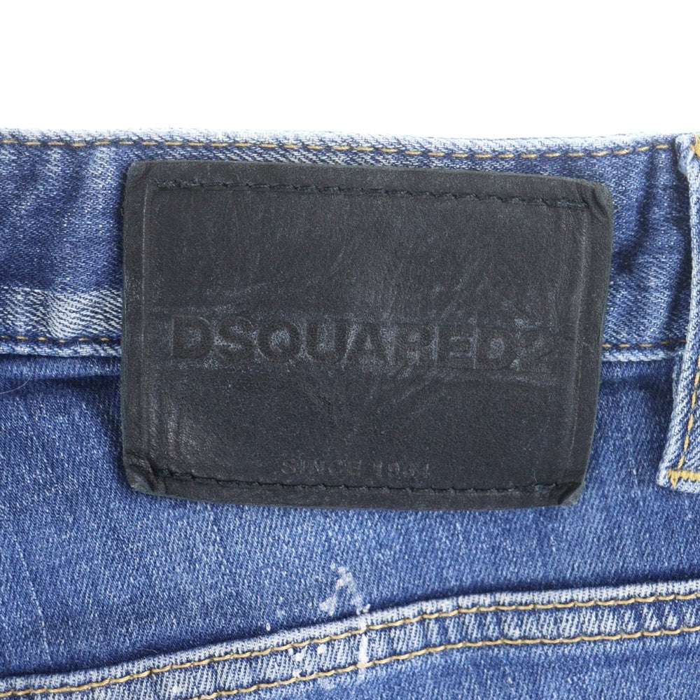 DSQUARED2(ディースクエアード) 21SS Skater Jean Icon ダメージ加工 スキニーデニムパンツ インディゴ S79LA0023 S30342