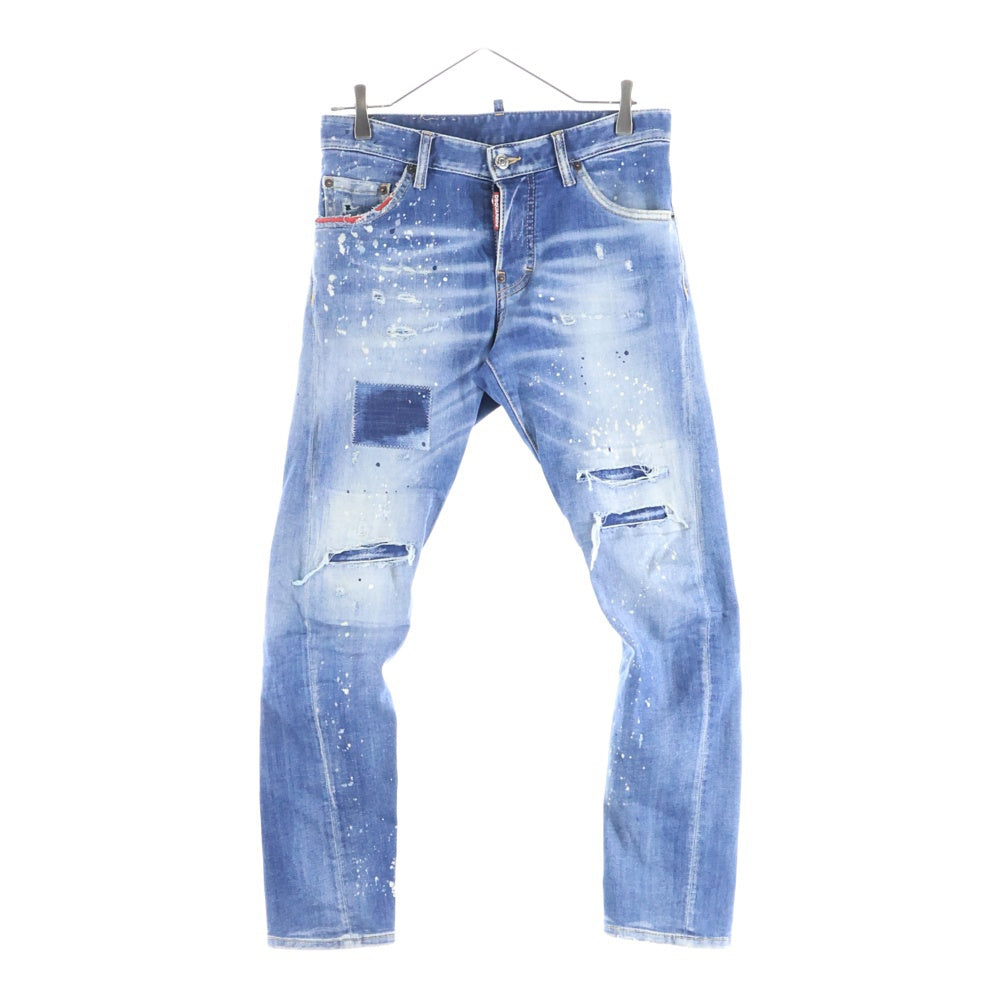DSQUARED2(ディースクエアード) 22AW Sexy Twist Jean ダメージ加工 タイダイスキニーデニムパンツ インディゴ S74GU0644 S25030